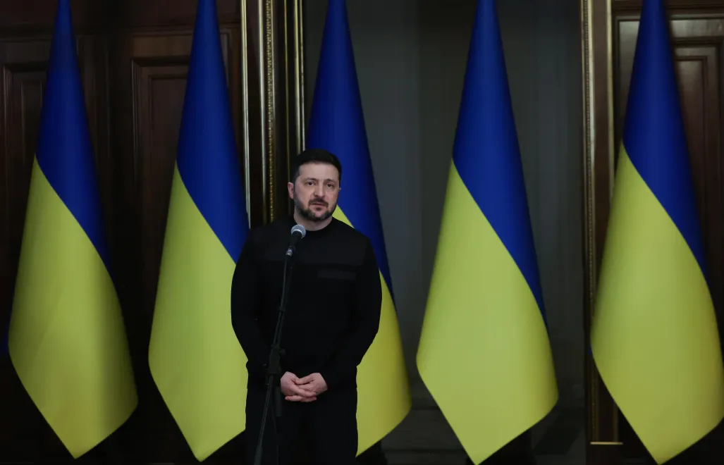 Prezydent Ukrainy Wołodymyr Zełenski. Fot. PAP/	Victor Kovalchuk