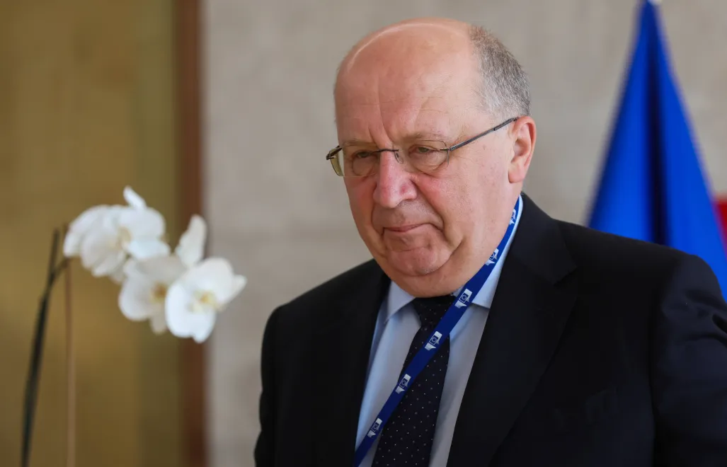 Комісар ЄС з оборони Андрюс Кубілюс. Fot. PAP/EPA/OLIVIER HOSLET