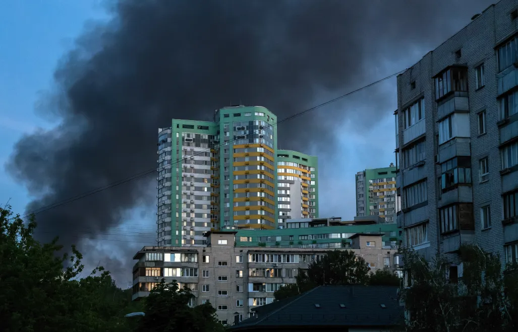 Российская атака на Киев.	Fot. PAP/Vladyslav Musiienko