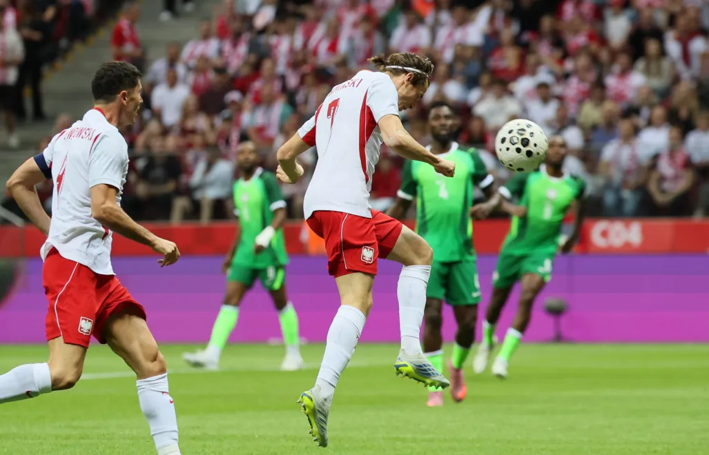 Na Stadionie Narodowym w Warszawie trwa towarzyski mecz piłkarski Polska - Nigeria. Fot. PAP/	Leszek Szymański