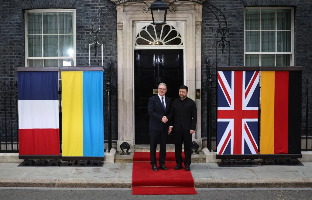Президент України Володимир Зеленський та прем'єр-міністр Великої Британії Кір Стармер. Fot. PAP/EPA/NEIL HALL