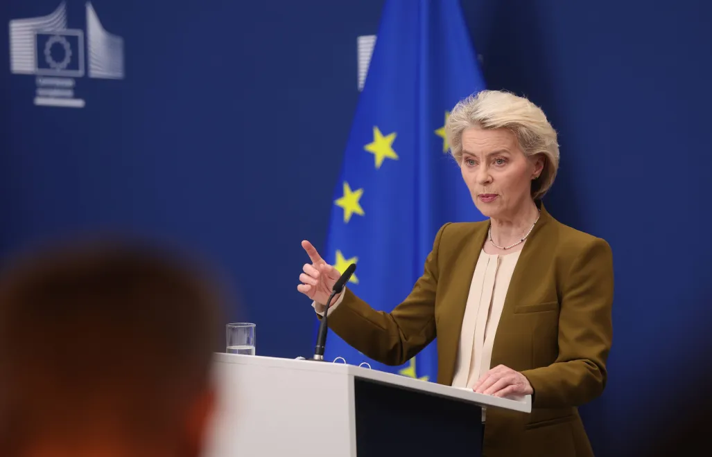 Szefowa KE Ursula von der Leyen. Fot. PAP/EPA/OLIVIER HOSLET