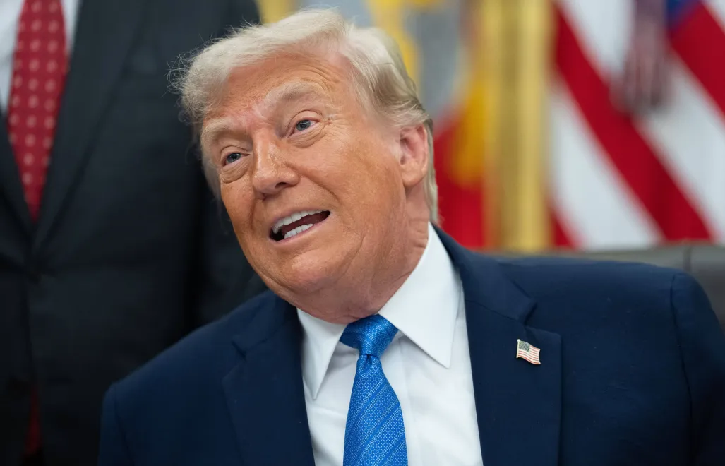Prezydent USA Donald Trump. Fot. PAP/EPA/	AARON SCHWARTZ / POOL