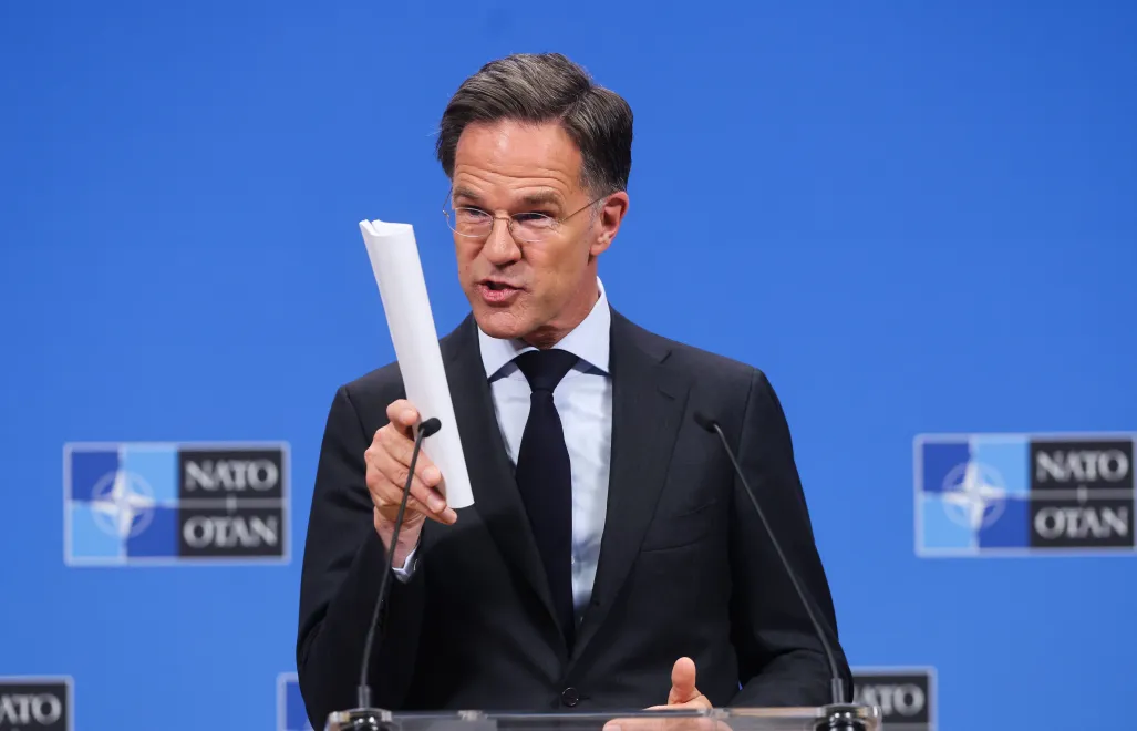 Szef NATO Mark Rutte. Fot. PAP/EPA/OLIVIER HOSLET