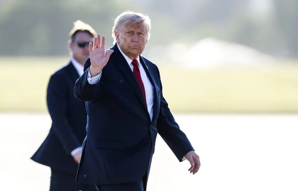 Prezydent USA Donald Trump. Fot. PAP/EPA/MARTIAL TREZZINI / POOL POOL