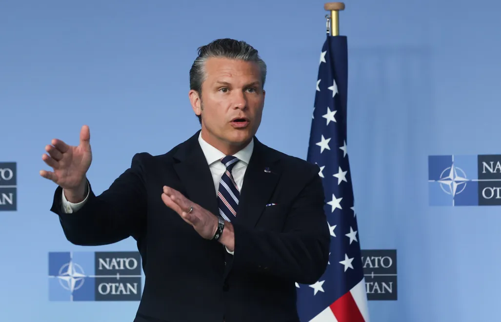 Szef Pentagonu Pete Hegseth. Fot. PAP/EPA/Olivier Hoslet