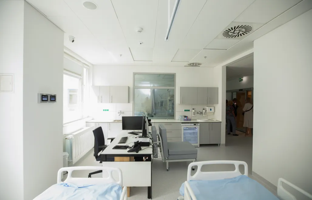 Nowa Klinika Kardiologii i Kardiochirurgii Dziecięcej w Uniwersyteckim Szpitalu Klinicznym (USK) we Wrocławiu. Fot. PAP/Krzysztof Ćwik