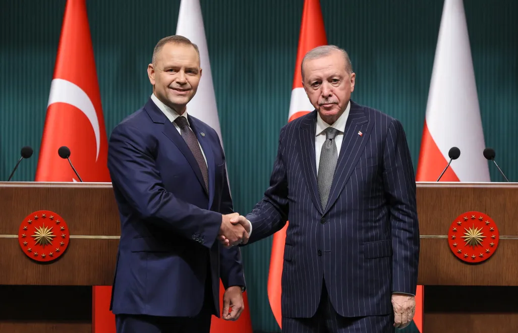 Prezydent RP Karol Nawrocki (L) i prezydent Turcji Recep Tayyip Erdogan (P). Fot. PAP/Paweł Supernak