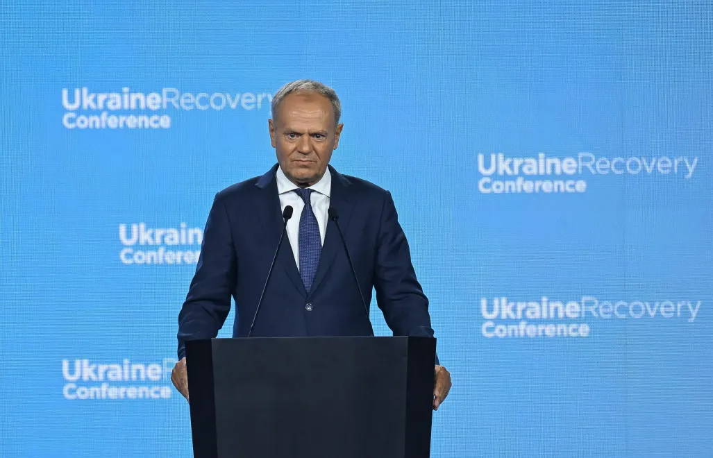 Гданьск. Дональд Туск на конференции по восстановлению Украины. Fot. PAP/Adam Warżawa