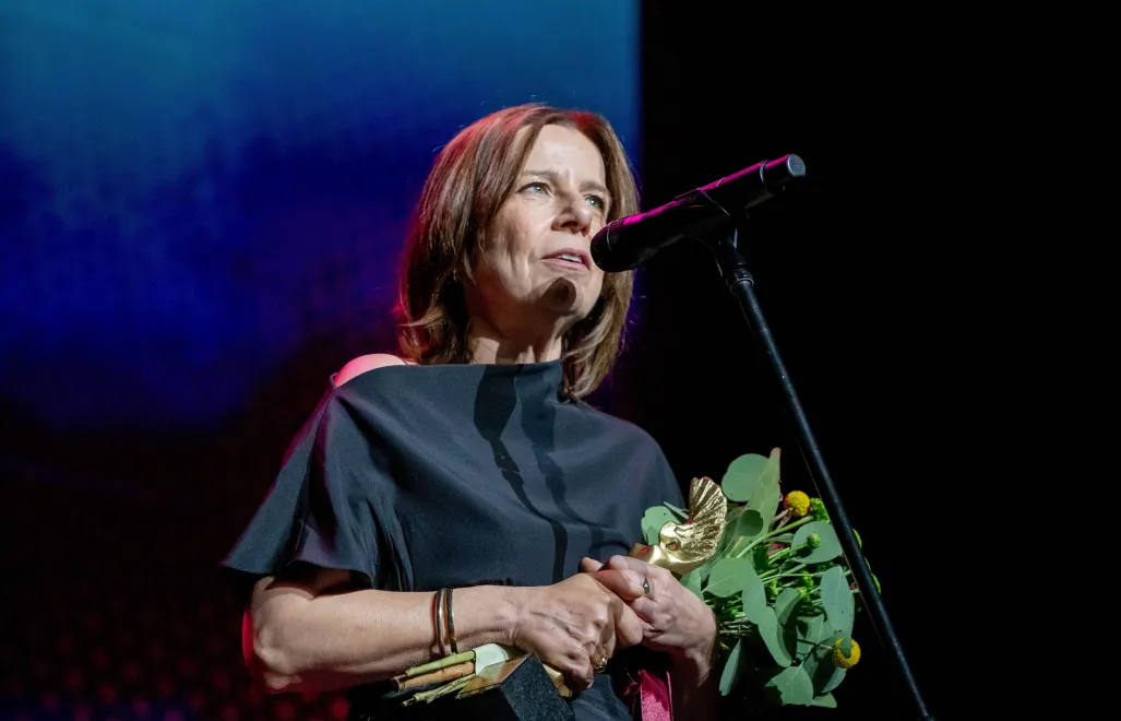 Laureatka Złotego Anioła za Niepokorność Twórczą, aktorka Agata Kulesza Fot. PAP/Agnieszka Bielecka