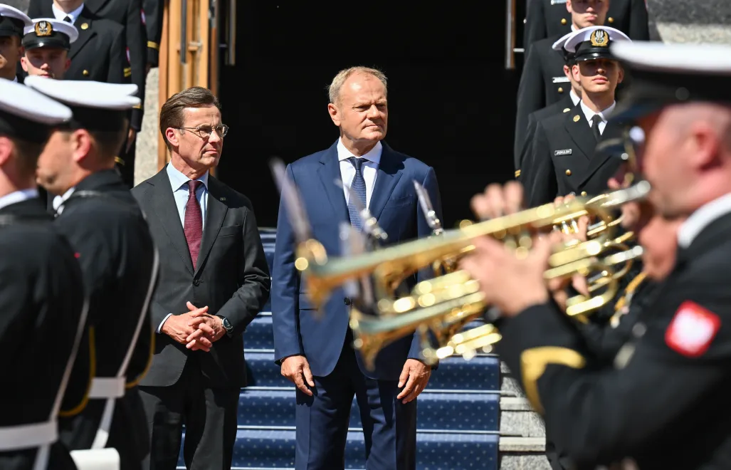 Premierzy Polski Donald Tusk oraz Szwecji Ulf Kristersson. Fot. PAP/Marcin Gadomski