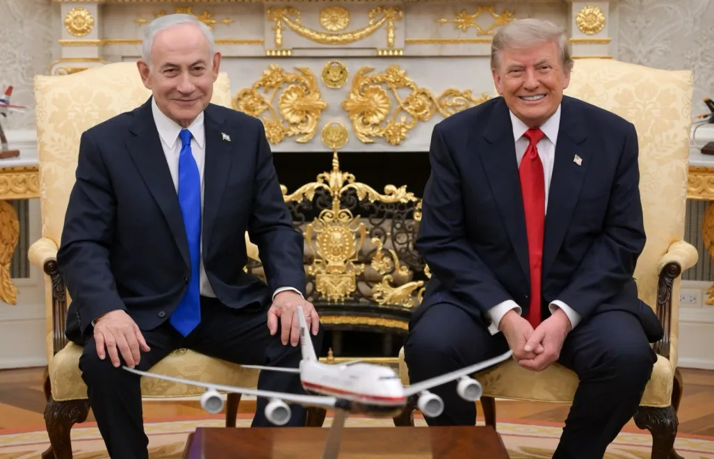 Benjamin Netanjahu i Donald Trump w Białym Domu, fot. X/@netanyahu