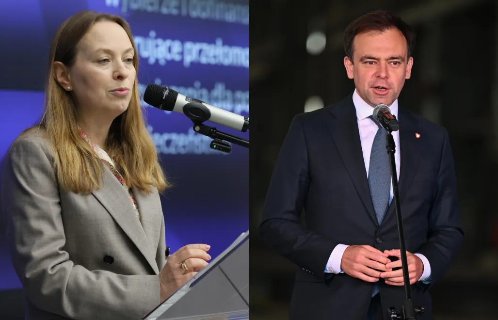 Katarzyna Pełczyńska-Nałęcz (L) i Andrzej Domański (P). Fot. PAP/Rafał Guz/Marcin Gadomski