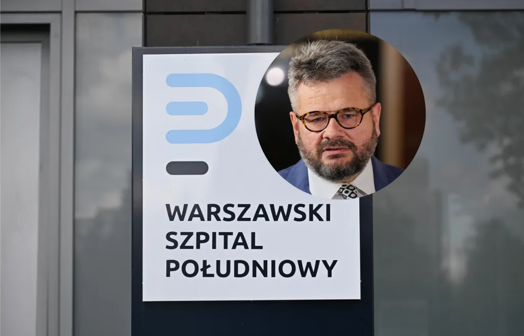 Prokurator Piotr Skiba, budynek Szpitala Południowego. Fot. PAP/Paweł Supernak/Radek Pietruszka.