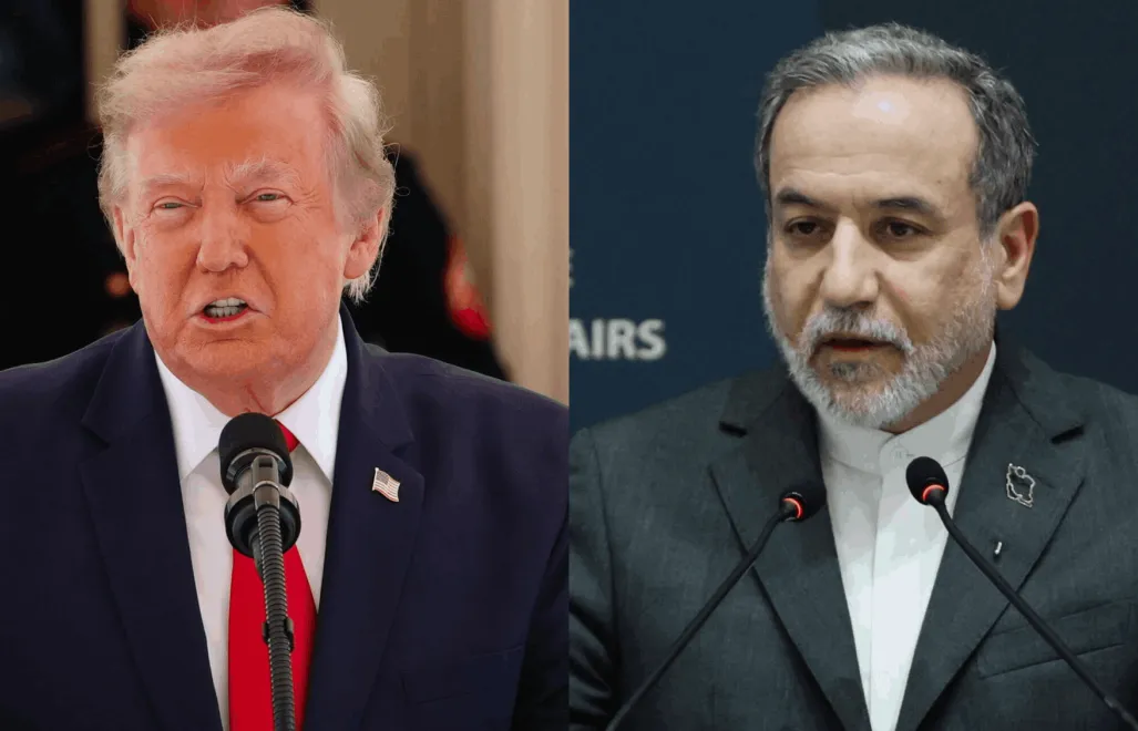 Prezydent USA Donald Trump i szef dyplomacji Iranu Abbas Aragczi. Fot. PAP/EPA/Aaron Schwartz / POOL/ERDEM SAHIN