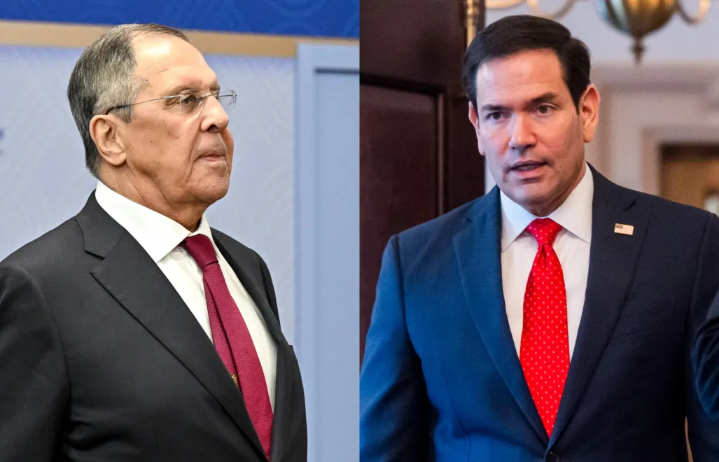 Szef MSZ Rosji Siergiej Ławrow i sekretarz stanu USA Marco Rubio. Fot. PAP/EPA/JIM LO SCALZO/SERGEY BOBYLEV / SPUTNIK / KREMLIN POOL