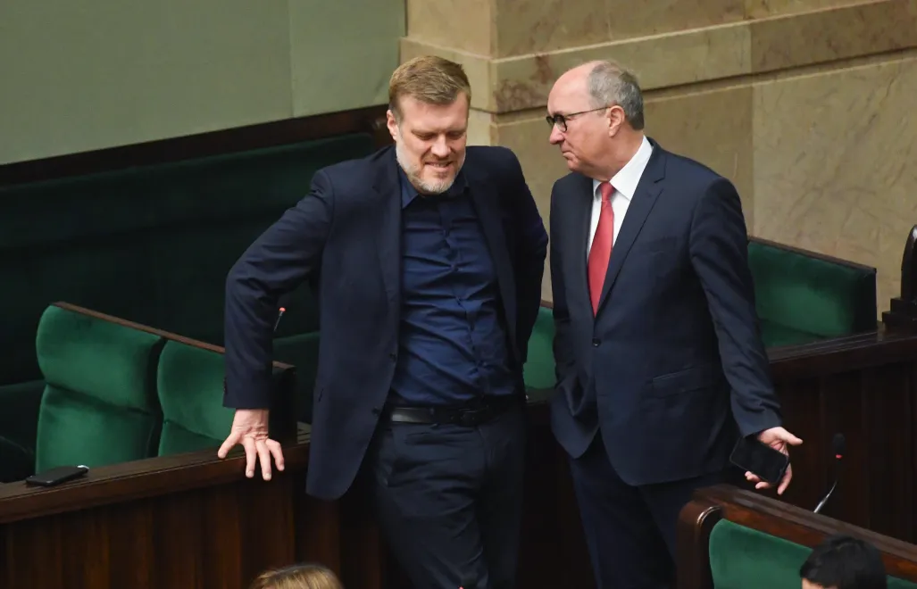 Adrian Zandberg i Włodzimierz Czarzasty, fot. PAP/Piotr Nowak