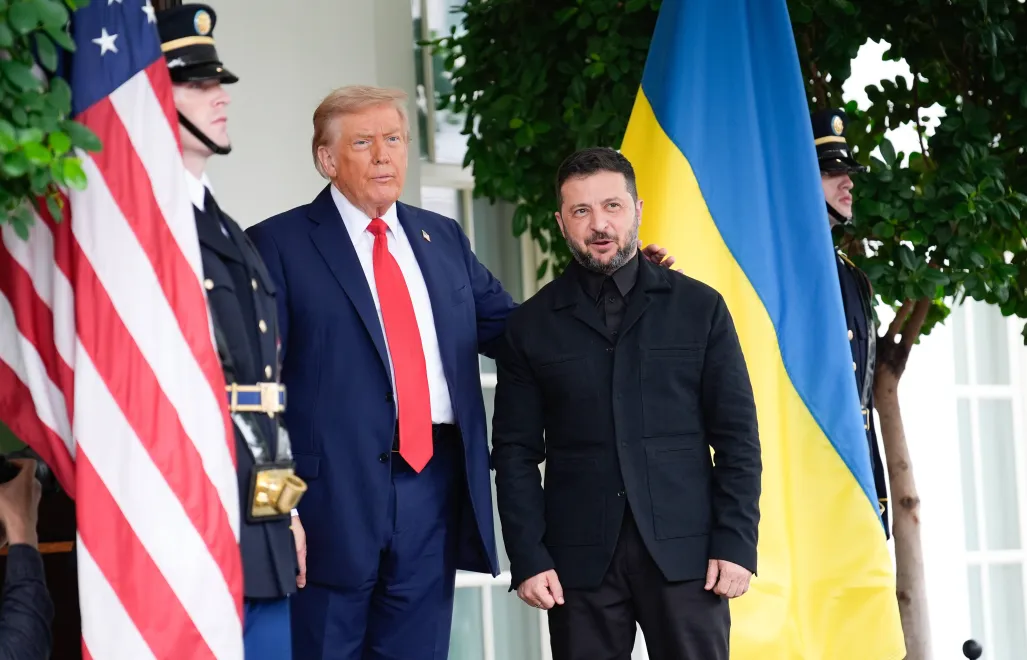 Дональд Трамп і Володимир Зеленський, 18 серпня 2025 р. Fot. PAP/EPA/YURI GRIPAS / POOL