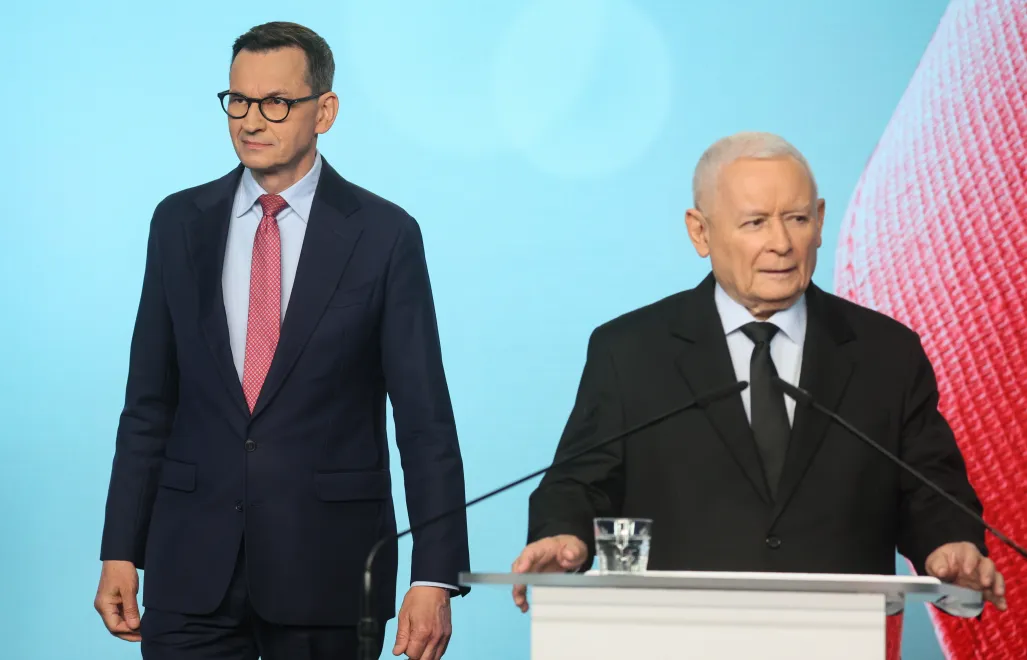 Матеуш Моравецький і Ярослав Качинський. Fot. PAP/Leszek Szymański