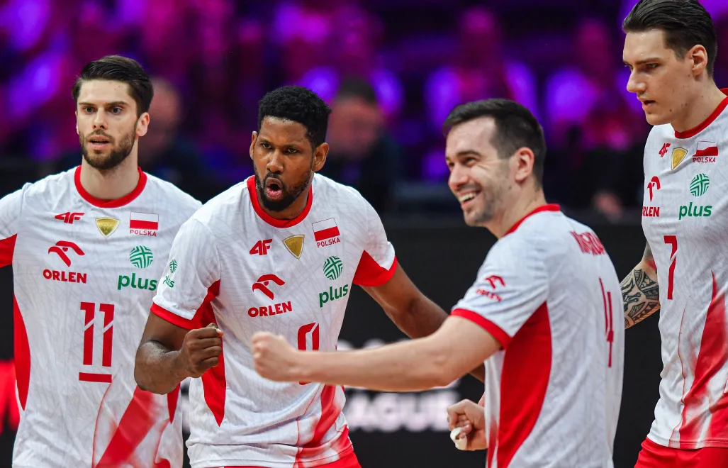 Aleksander Śliwka, Wilfredo Leon, Marcin Komenda, Bartłomiej Lemański. Fot. PAP/ Art Service