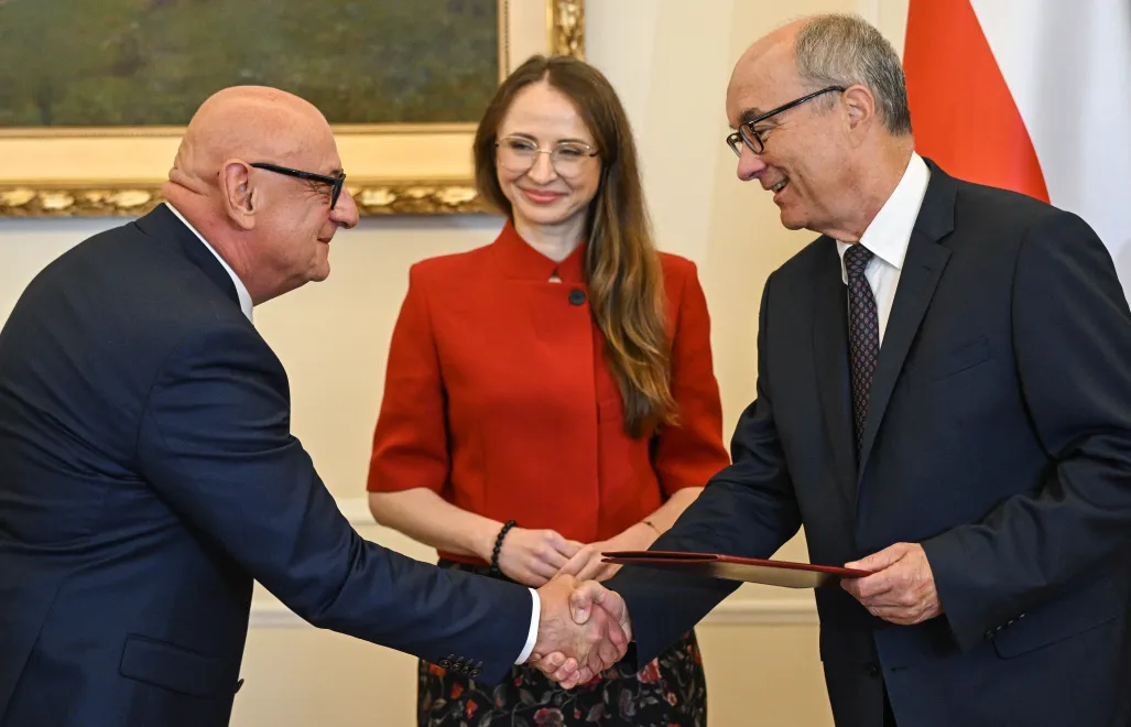 Janusz Krasoń, Włodzimierz Czarzasty, Agnieszka Dziemianowicz-Bąk. Fot. PAP/Radek Pietruszka