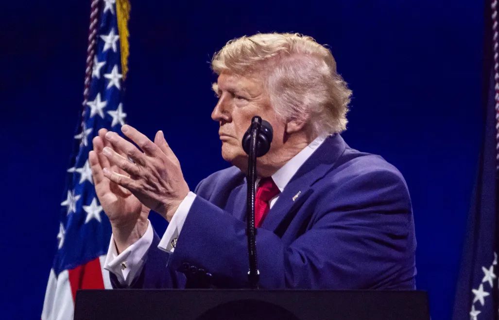 Prezydent USA Donald Trump. Fot. EPA/JIM LO SCALZO / POOL