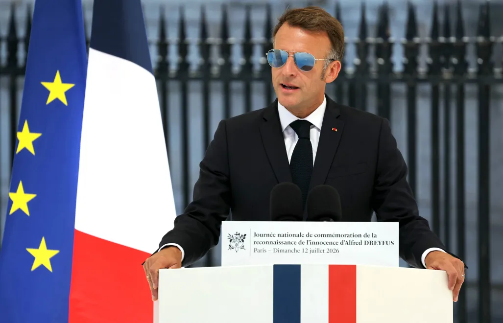 Prezydent Francji Emmanuel Macron. Fot. EPA/THOMAS SAMSON / POOL