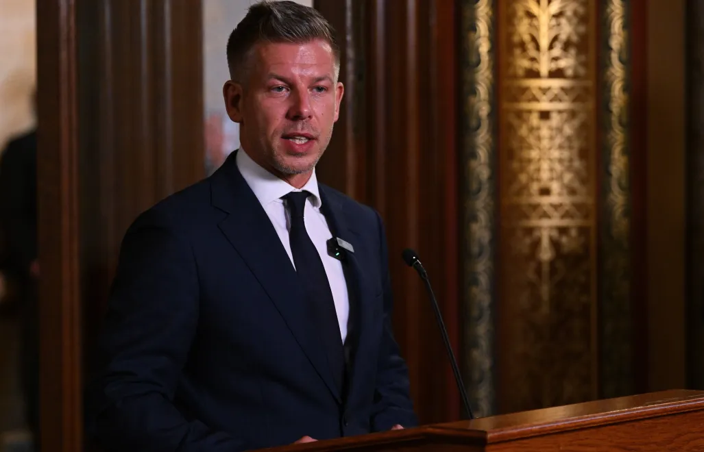 Premier Węgier Peter Magyar. Fot. PAP/EPA/TAMAS PURGER