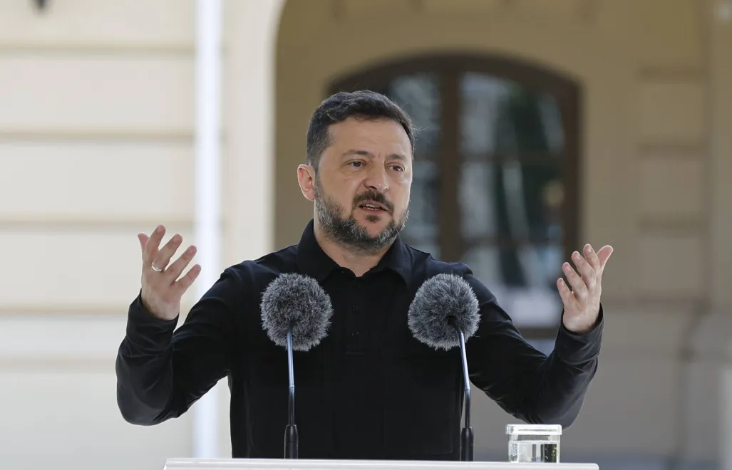Prezydent Ukrainy Wołodymyr Zełenski. Fot. PAP/EPA/SERGEY DOLZHENKO