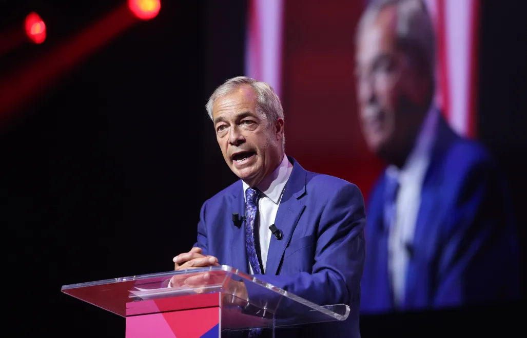 Nigel Farage. Fot. PAP/EPA/ANDY RAIN Dostawca: PAP/EPA.