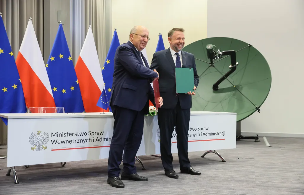 Андрюс Кубілюс і Марцін Кєрвінський. Fot. PAP/Leszek Szymański