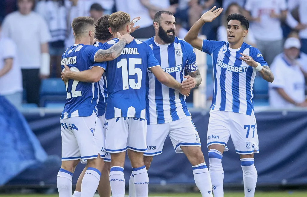 Piłkarze Lecha Poznań. Fot. PAP/EPA/MIKKEL BERG PEDERSEN
