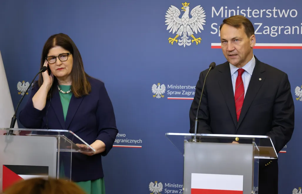 W Warszawie odbyło się spotkanie szefów dyplomacji Polski i Palestyny. Fot. PAP/	Albert Zawada