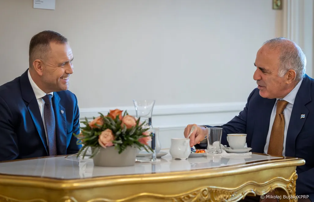 Prezydent RP Karol Nawrocki spotkał się dziś w Pałacu Prezydenckim z Garrim Kasparowem. fot. X/kancelaria Prezydenta