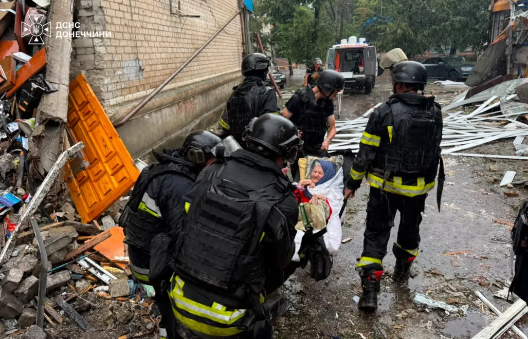 Rosyjski atak na ukraińskie miasto Słowiańsk. Fot. X/ DSNS.GOV.UA