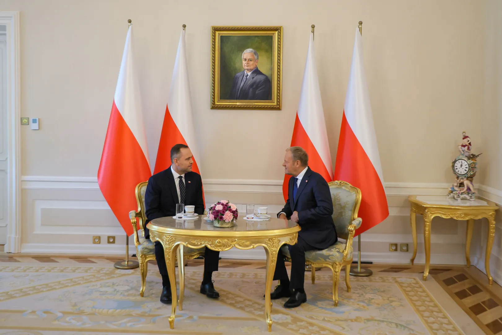 Karol Nawrocki (L) i Donald Tusk (P). Fot. PAP/Paweł Supernak