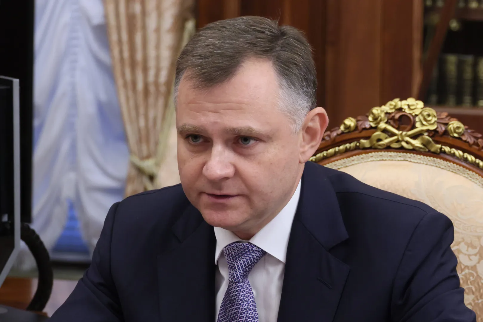 Губернатор Ростовской области Юрий Слюсарь. Fot. PAP/EPA/VYACHESLAV PROKOFYEV / SPUTNIK / KREMLIN POOL