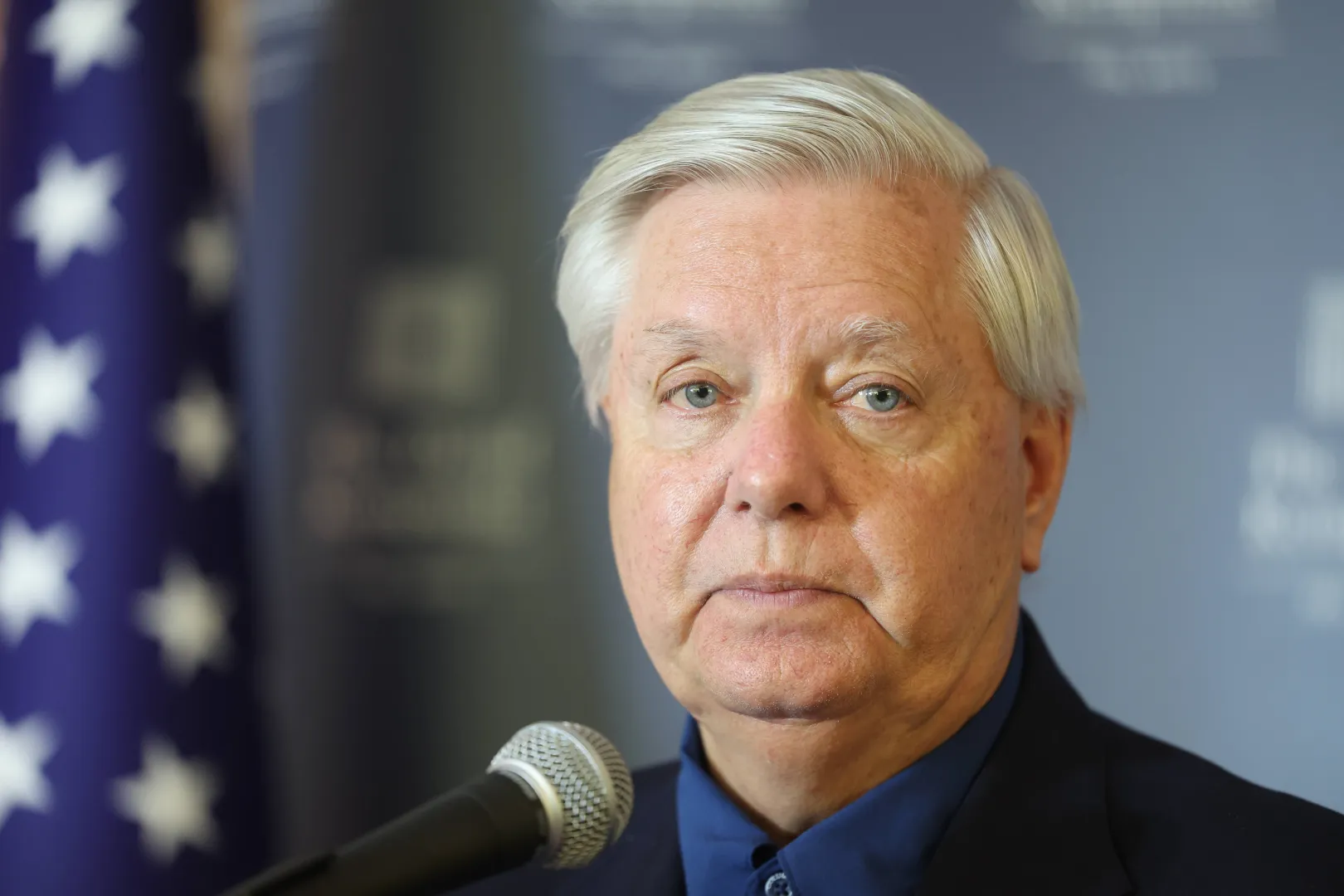 Сенатор США Линдси Грэм. Fot. PAP/EPA/ABIR SULTAN