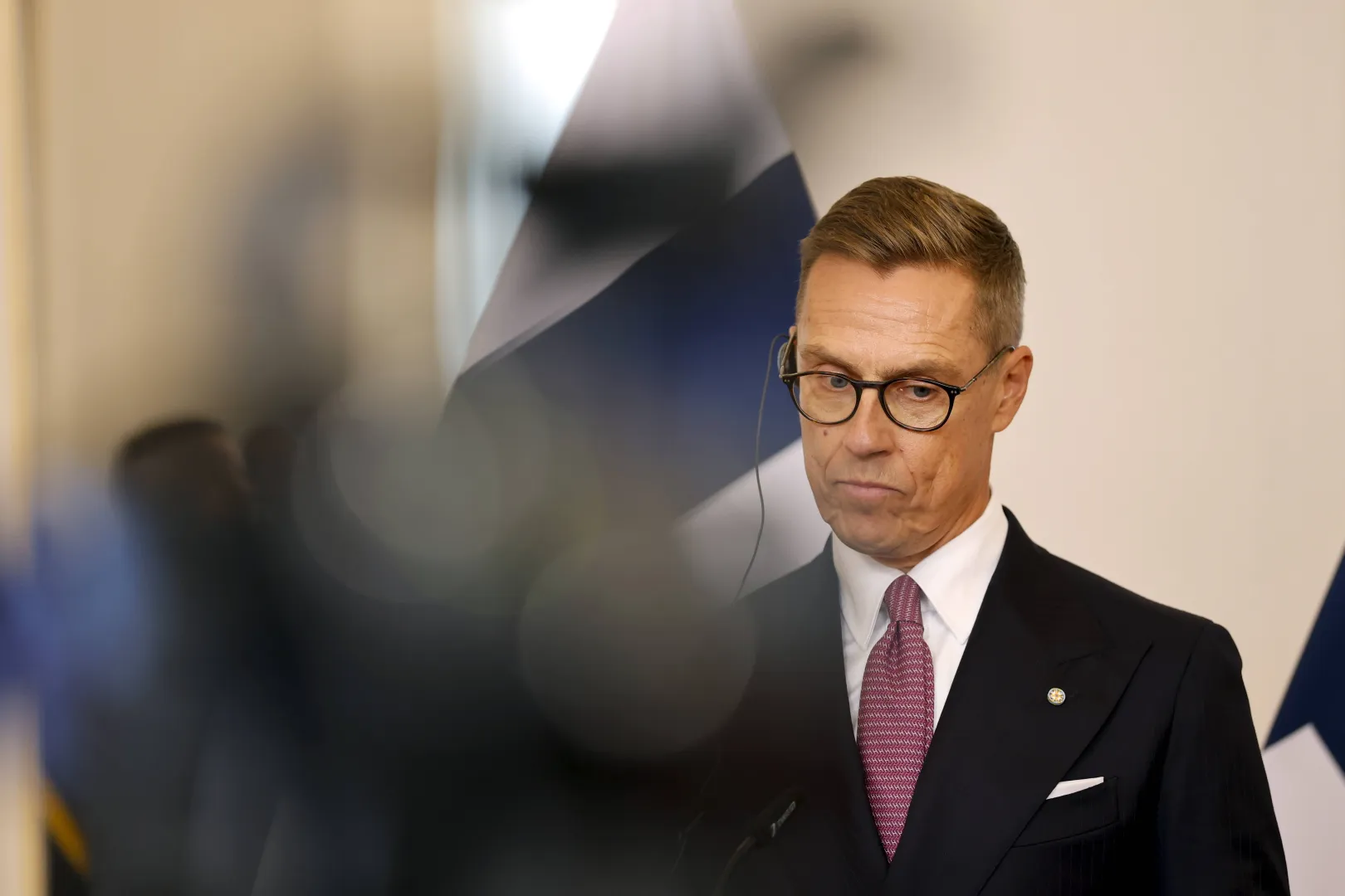 Prezydent Finlandii Alexander Stubb. Fot. PAP/EPA/TOMS KALNINS