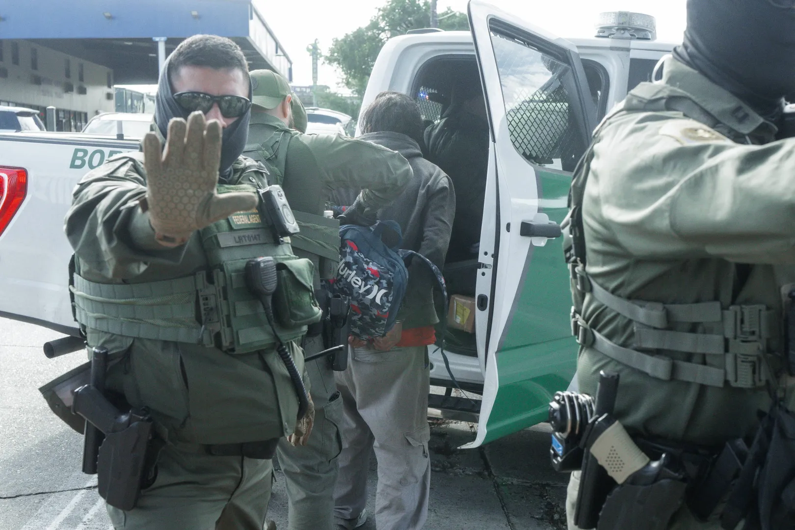 Затримання нелегального мігранта в Новому Орлеані в США. Fot. PAP/EPA/OLGA FEDOROVA