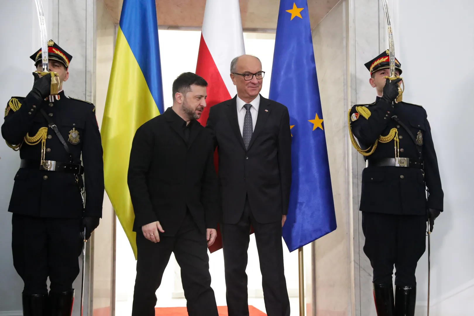 Prezydent Ukrainy Wołodymyr Zełenski i marszałek Sejmu Włodzimierz Czarzasty, fot. PAP/Tomasz Gzell