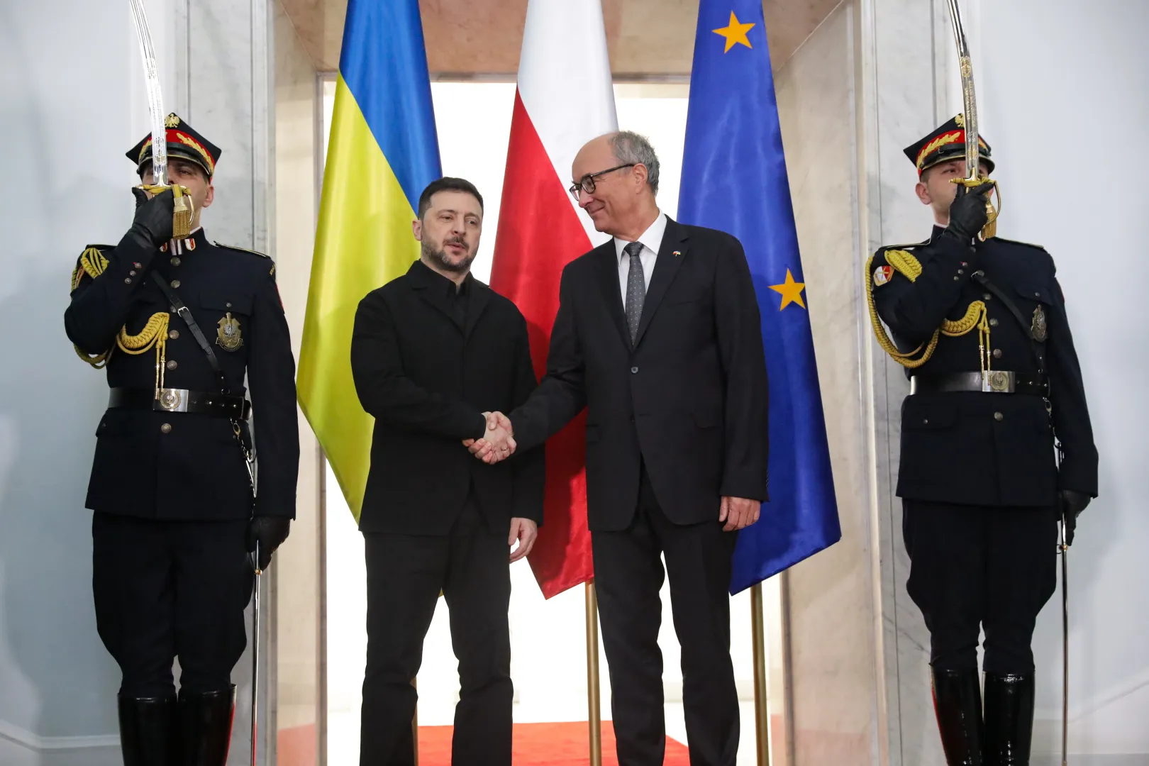 Владимир Зеленский и Влодзимеж Чажастый. Fot. PAP/Tomasz Gzell