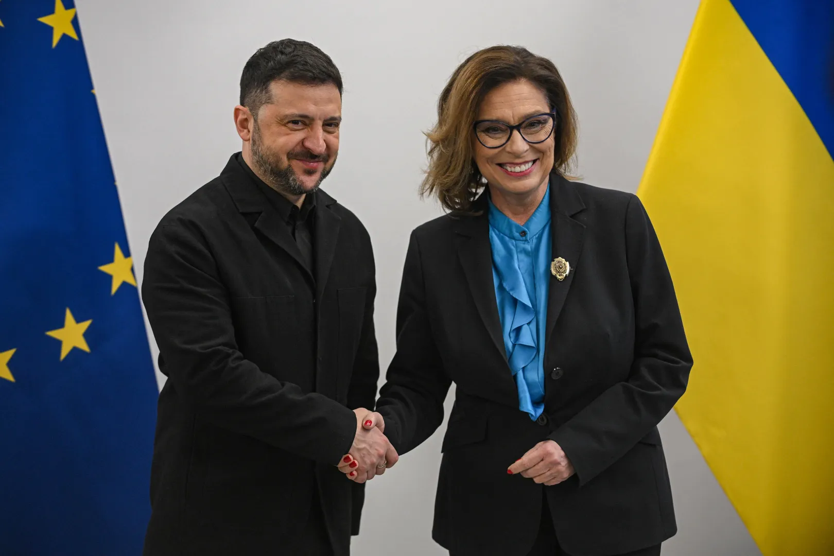 Володимир Зеленський і Малгожата Кідава-Блонська. Fot. PAP/Marcin Obara