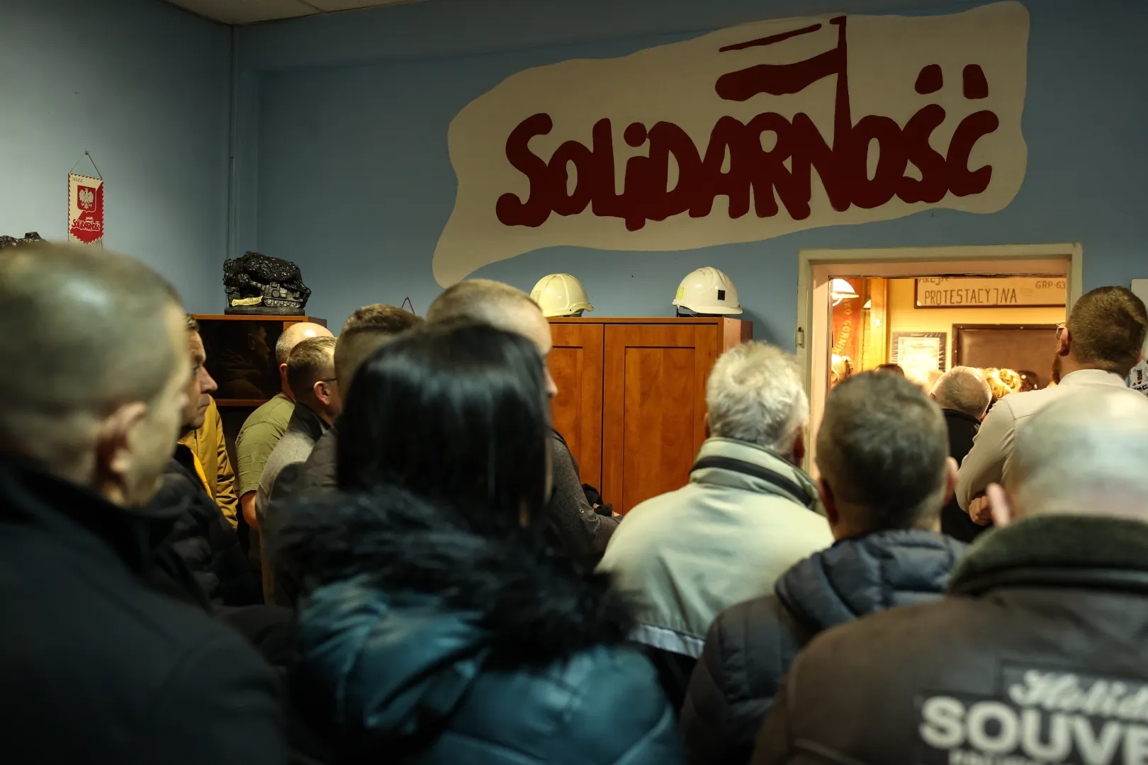 Msza dla rodzin protestującyc górników w Czechowicach-Dziedzicach Fot. PAP/Jarek Praszkiewicz