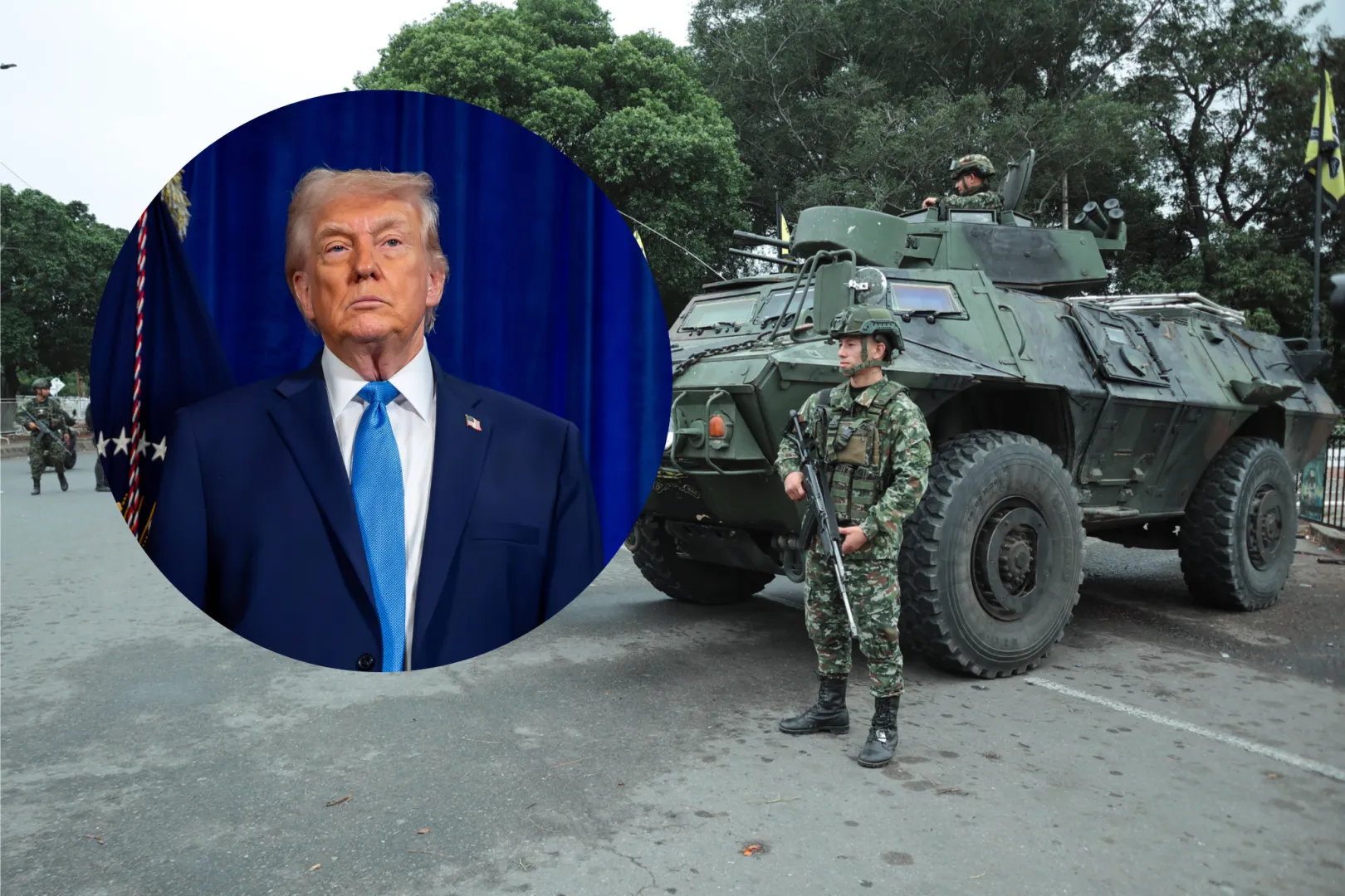 Wojska na ulicach Wenezueli/Donald Trump. Fot. EPA/NICOLE COMBEAU / POOL/MARIO CAICEDO