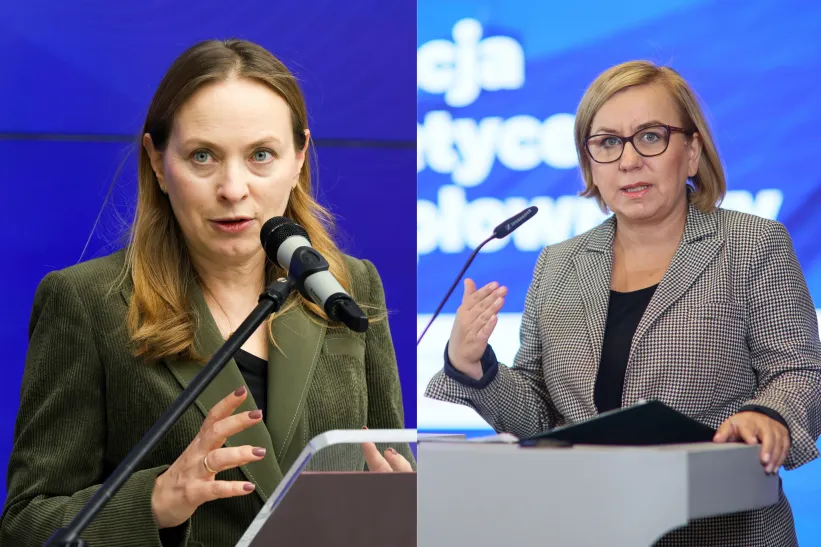 Katarzyna Pełczyńska-Nałęcz (L) i Paulina Hennig-Kloska (P). Fot. PAP/Paweł Supernak/Leszek Szymański