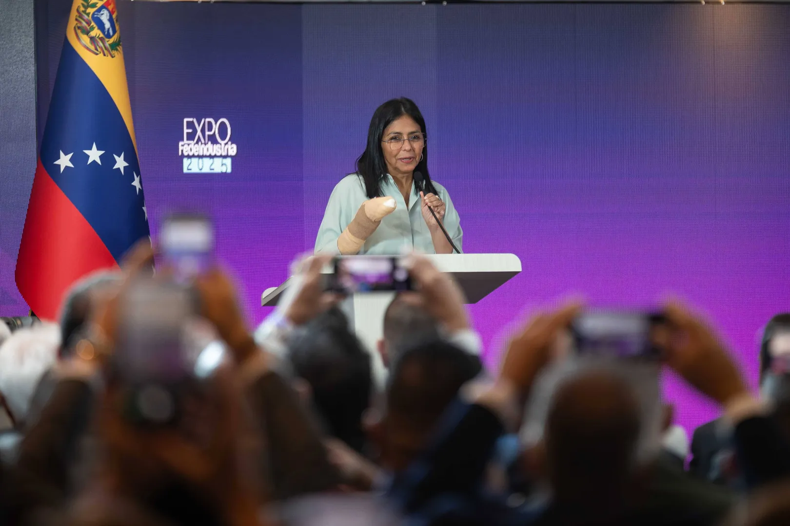 Pełniąca obowiązki prezydenta Wenezueli Delcy Rodriguez. Fot. PAP/EPA/Ronald Pena R