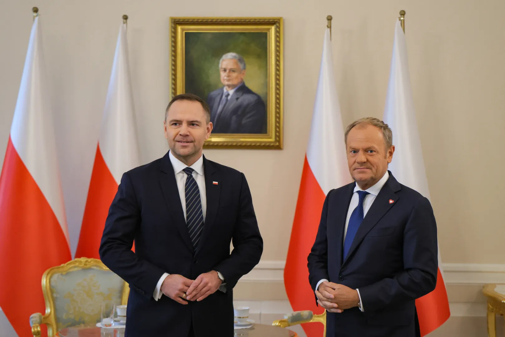 Karol Nawrocki (L) i Donald Tusk (P). Fot. PAP/Paweł Supernak