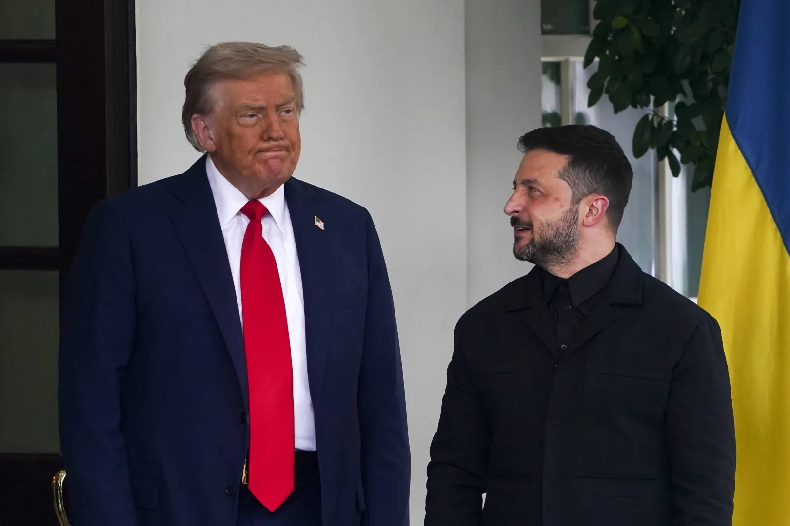 Дональд Трамп вітає Володимира Зеленського перед Білим домом, 18 серпня 2025 р. Фотоілюстрація. Fot. PAP/EPA/WILL OLIVER