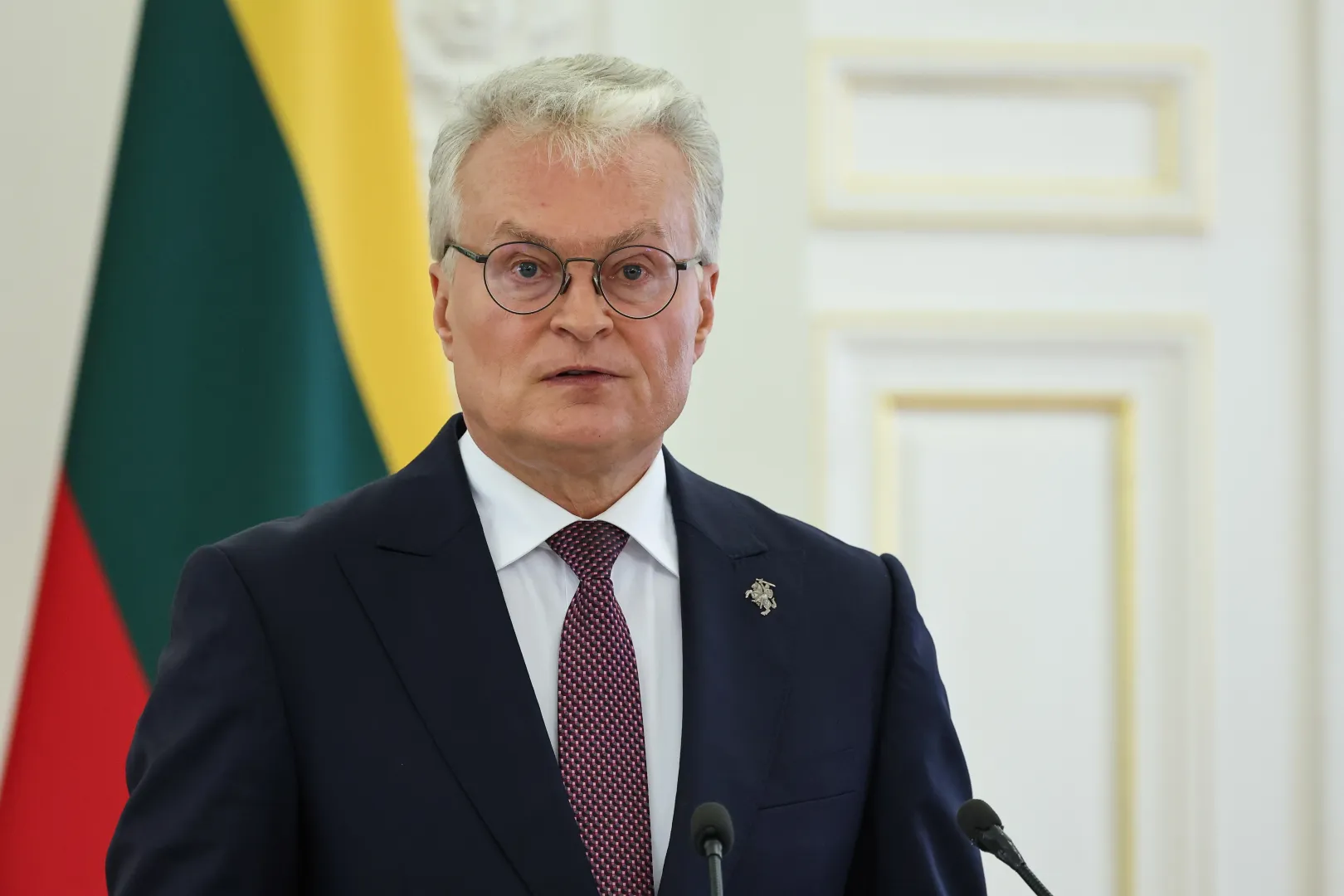 Prezydent Litwy Gitanas Nauseda. Fot. PAP/	Albert Zawada